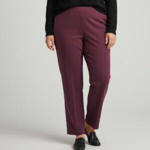 Alfred Dunner 18W Maroon Cranberry Elastic Waist Pull On Comfort Dress Pants